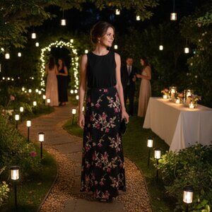 Laura Ashley Silk Floral Maxi Skirt